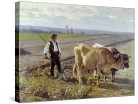 The Furrow, 1897-Edouard Debat-Ponsan-Stretched Canvas