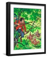 The Future King Charles II Hiding in the Boscobel Oak (Gouache on Paper)-Peter Jackson-Framed Giclee Print