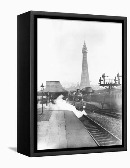 The Fylde Coast Express at Blackpool Central Station-null-Framed Stretched Canvas