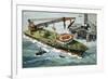 The Galatea, Fitted with a Heavy Lifting Crane-John S. Smith-Framed Giclee Print