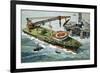 The Galatea, Fitted with a Heavy Lifting Crane-John S. Smith-Framed Giclee Print