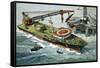 The Galatea, Fitted with a Heavy Lifting Crane-John S. Smith-Framed Stretched Canvas