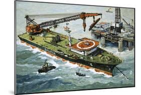 The Galatea, Fitted with a Heavy Lifting Crane-John S. Smith-Mounted Giclee Print