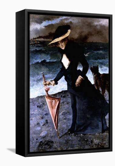 The Gale, 1891-Alfred Emile Léopold Stevens-Framed Stretched Canvas