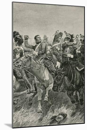 The Gallant Charge of the Scots Greys at the Battle of Waterloo-Richard Caton Woodville II-Mounted Giclee Print