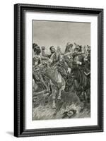 The Gallant Charge of the Scots Greys at the Battle of Waterloo-Richard Caton Woodville II-Framed Giclee Print