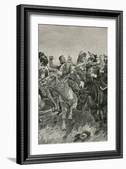 The Gallant Charge of the Scots Greys at the Battle of Waterloo-Richard Caton Woodville II-Framed Giclee Print