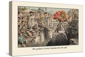 The Gallant Curtius Leaping Into the Gulf-John Leech-Stretched Canvas