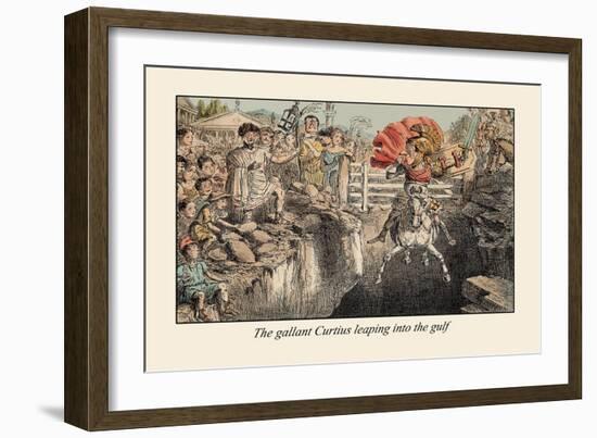 The Gallant Curtius Leaping Into the Gulf-John Leech-Framed Art Print