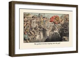 The Gallant Curtius Leaping Into the Gulf-John Leech-Framed Art Print