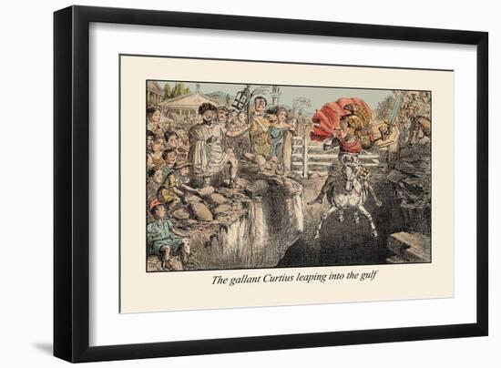 The Gallant Curtius Leaping Into the Gulf-John Leech-Framed Art Print