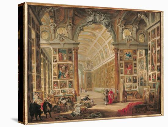 The Gallery of Cardinal Silvio Valenti-Gonzaga in Rome, 1749-Giovanni Paolo Pannini-Stretched Canvas