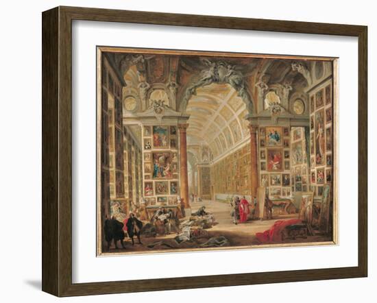 The Gallery of Cardinal Silvio Valenti-Gonzaga in Rome, 1749-Giovanni Paolo Pannini-Framed Giclee Print