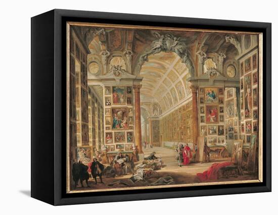 The Gallery of Cardinal Silvio Valenti-Gonzaga in Rome, 1749-Giovanni Paolo Pannini-Framed Stretched Canvas