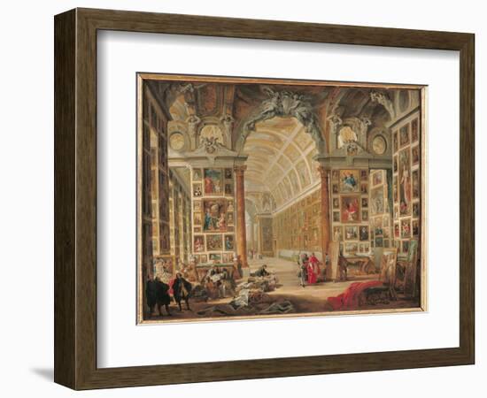 The Gallery of Cardinal Silvio Valenti-Gonzaga in Rome, 1749-Giovanni Paolo Pannini-Framed Giclee Print