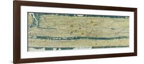 The Gallo-Roman Segment of the Peutinger Table, Facsimile of the 3rd Century Original-null-Framed Giclee Print
