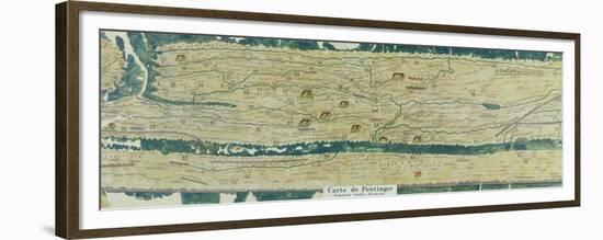 The Gallo-Roman Segment of the Peutinger Table, Facsimile of the 3rd Century Original-null-Framed Giclee Print