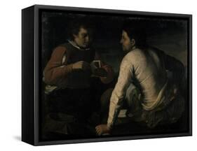 The Gamblers, before 1665-Domenico Gargiulo-Framed Stretched Canvas