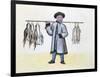 The Game Merchant, from a Book on the Street Calls of Peking, C.1785 (W/C and Gouache on Paper)-null-Framed Giclee Print