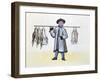 The Game Merchant, from a Book on the Street Calls of Peking, C.1785 (W/C and Gouache on Paper)-null-Framed Giclee Print