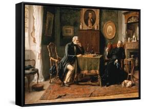 The Game of Chess-Gerard Portielje-Framed Stretched Canvas
