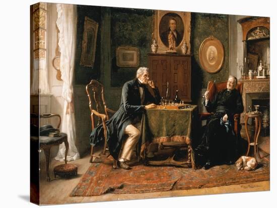 The Game of Chess-Gerard Portielje-Stretched Canvas