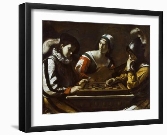 The Game of Draughts, 1630s-Mattia Preti-Framed Giclee Print