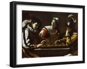 The Game of Draughts, 1630s-Mattia Preti-Framed Giclee Print