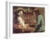 The Game of Draughts, 1844-Gustave Courbet-Framed Giclee Print