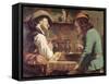 The Game of Draughts, 1844-Gustave Courbet-Framed Stretched Canvas