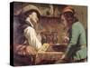 The Game of Draughts, 1844-Gustave Courbet-Stretched Canvas