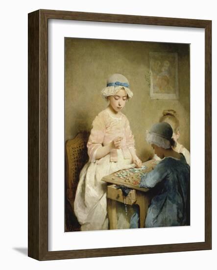 The Game of Lotto. 1865-Charles Chaplin-Framed Giclee Print