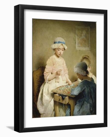 The Game of Lotto. 1865-Charles Chaplin-Framed Giclee Print