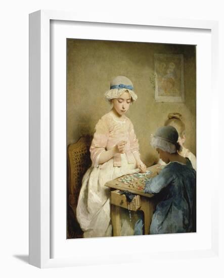 The Game of Lotto. 1865-Charles Chaplin-Framed Giclee Print