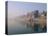 The Ganga (Ganges) River Waterfront, Varanasi (Benares), Uttar Pradesh State, India-John Henry Claude Wilson-Stretched Canvas