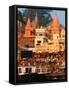 The Ganges River in Varanasi, India-Dee Ann Pederson-Framed Stretched Canvas