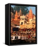 The Ganges River in Varanasi, India-Dee Ann Pederson-Framed Stretched Canvas