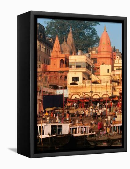 The Ganges River in Varanasi, India-Dee Ann Pederson-Framed Stretched Canvas