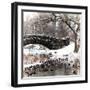 The Gapstow Bridge of Central Park in Winter, Manhattan in New York City-Philippe Hugonnard-Framed Photographic Print