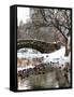 The Gapstow Bridge of Central Park in Winter, Manhattan in New York City-Philippe Hugonnard-Framed Stretched Canvas