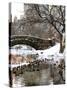 The Gapstow Bridge of Central Park in Winter, Manhattan in New York City-Philippe Hugonnard-Stretched Canvas