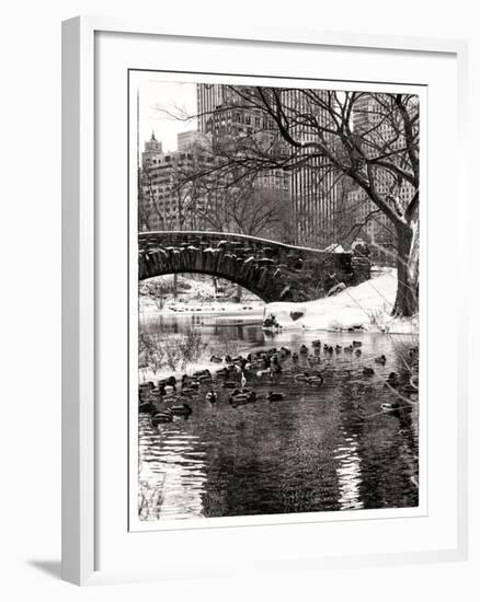 The Gapstow Bridge of Central Park in Winter, Manhattan in New York City-Philippe Hugonnard-Framed Photographic Print