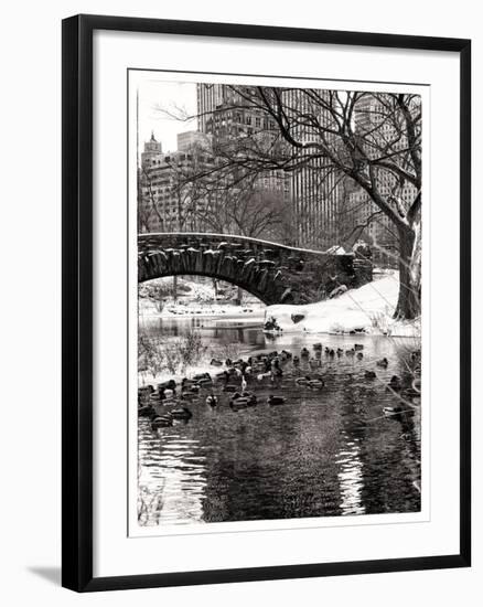 The Gapstow Bridge of Central Park in Winter, Manhattan in New York City-Philippe Hugonnard-Framed Photographic Print