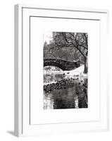 The Gapstow Bridge of Central Park in Winter, Manhattan in New York City-Philippe Hugonnard-Framed Art Print