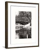 The Gapstow Bridge of Central Park in Winter, Manhattan in New York City-Philippe Hugonnard-Framed Art Print