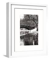 The Gapstow Bridge of Central Park in Winter, Manhattan in New York City-Philippe Hugonnard-Framed Art Print