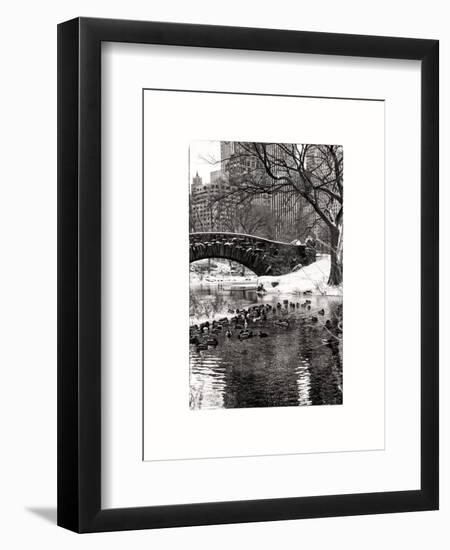 The Gapstow Bridge of Central Park in Winter, Manhattan in New York City-Philippe Hugonnard-Framed Art Print