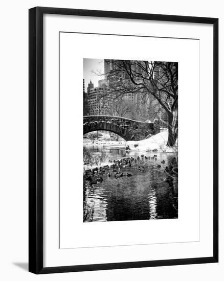 The Gapstow Bridge of Central Park in Winter, Manhattan in New York City-Philippe Hugonnard-Framed Art Print