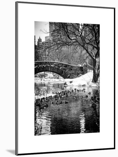 The Gapstow Bridge of Central Park in Winter, Manhattan in New York City-Philippe Hugonnard-Mounted Art Print