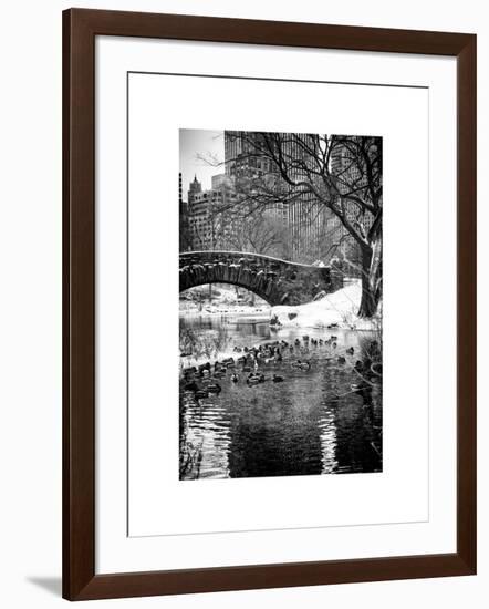 The Gapstow Bridge of Central Park in Winter, Manhattan in New York City-Philippe Hugonnard-Framed Art Print